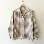 Serena & Lily Belvedere Flannel Pajamas in Doe Beige Gingham | S