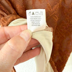 Evolutionary Rust Brown Floral Lace Long Sleeve Bodysuit | XS