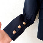 Lioness Navy Blue Double Breasted Blazer Jacket | XS