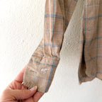 Beaufort & Blake Moreland Cashmere Blend Flannel Button Down Shirt in Tan Plaid | XS