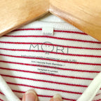 Mori Organic Cotton Red White Stripe Long Sleeve Bodysuit | 9-12m
