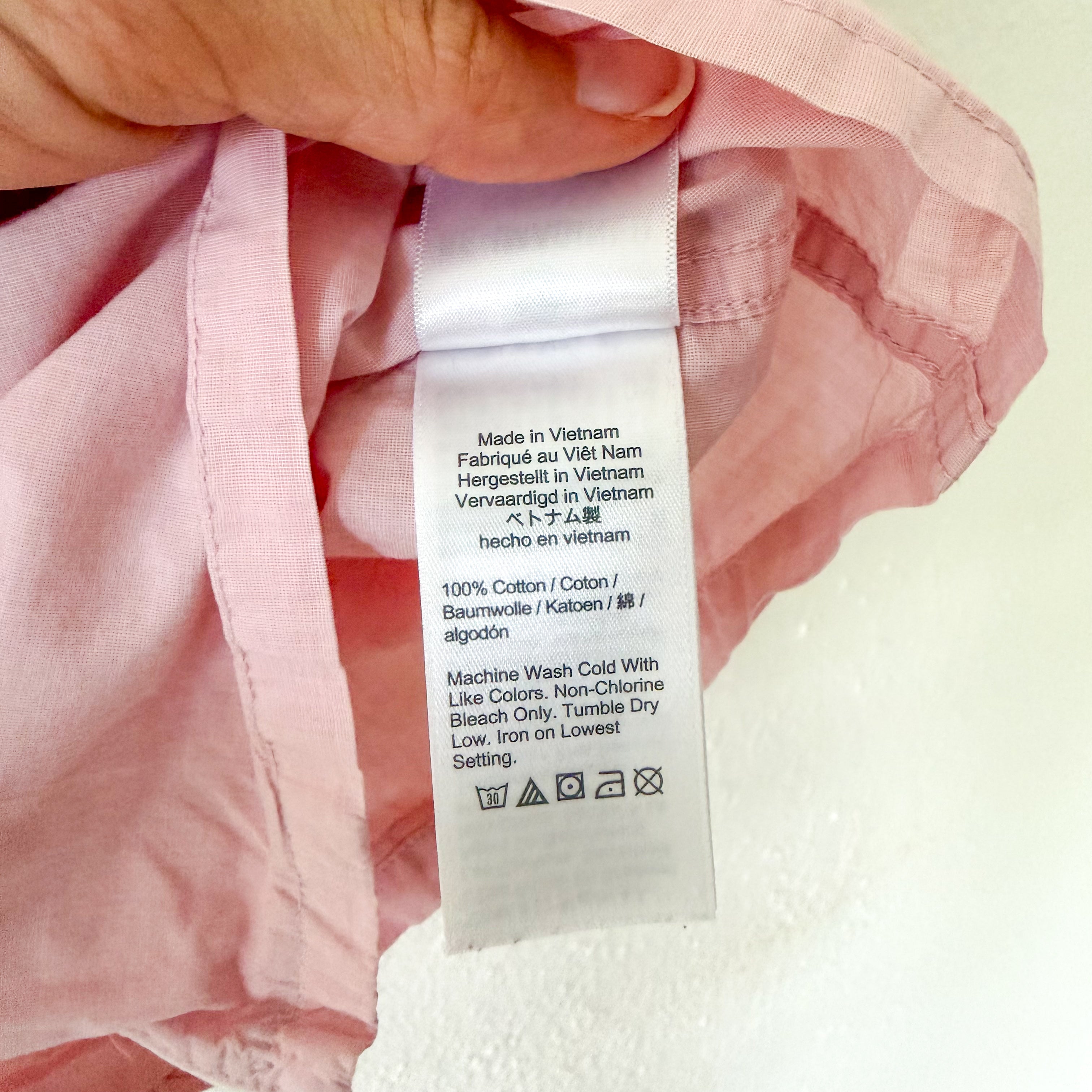 J.Crew Classic Cotton Long Sleeve Sleep Set in Light Pink Blooming Peony Eoe | XXS