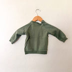 H&M Olive Green Textured Cotton 'The Future is Ours' Sweatshirt | 6-9m