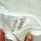 H&M Organic Cotton Cream Textured Stripe Long Sleeve Bodysuit | Premie