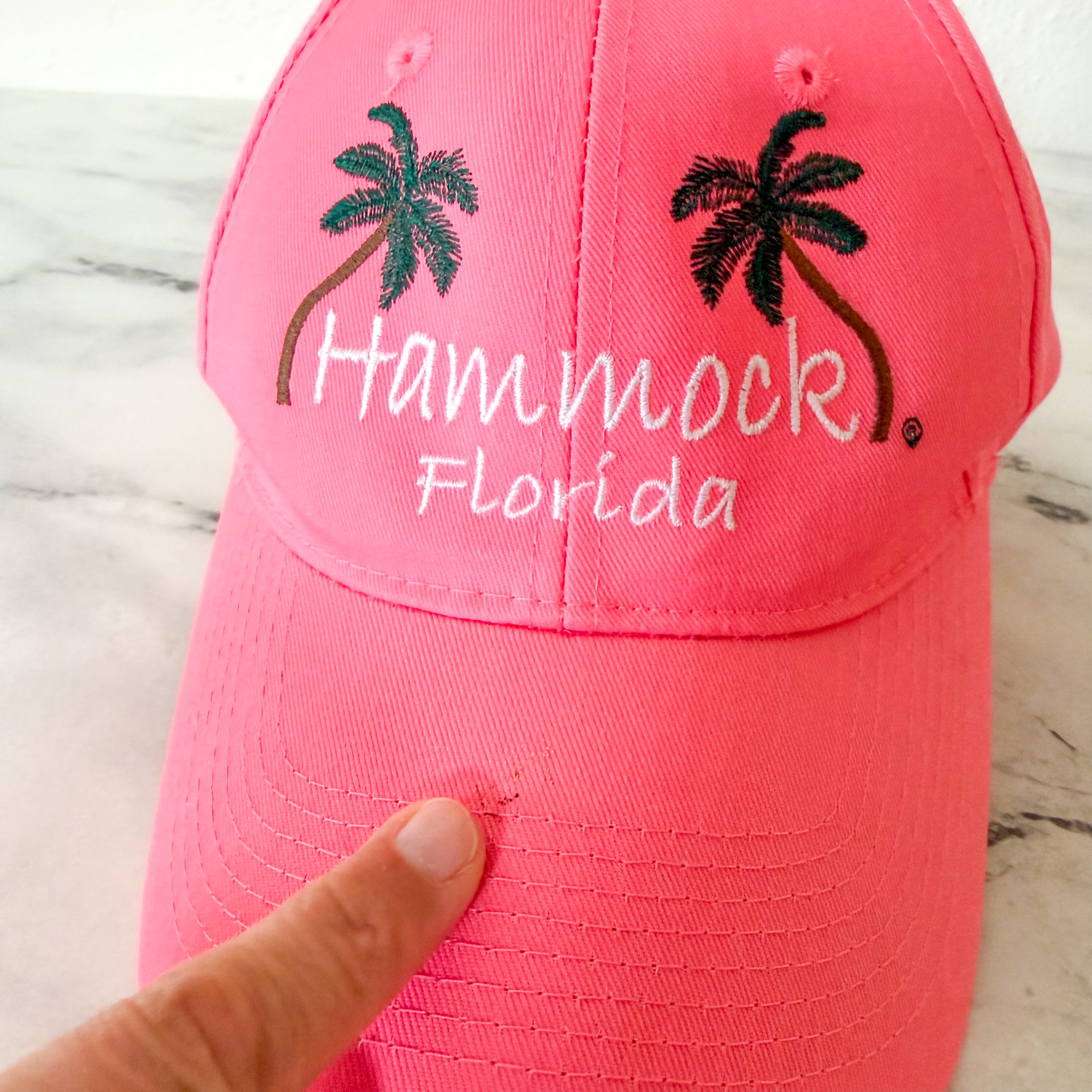 Hammock Florida Embroidered Cotton Baseball Cap | Neon Pink
