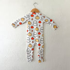 Monica & Andy Halloween Pumpkin Ghosts Organic Fold Over Foot 2-Way Zipper Sleeper | 3-6m
