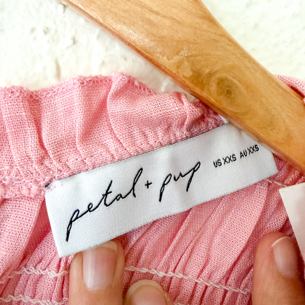Petal & Pup Darla Puff Sleeve Midi Dress in Pink | XXS