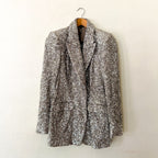 Express Silver Sequin One Button Boyfriend Blazer |  XS
