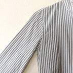 Rag & Bone Jordan Ruffle Neck Long Sleeve Button Up Shirt in Blue Stripe | S