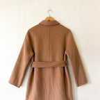 Mango MNG Handmade Wool Blend Belted Trench Coat in Camel | XS