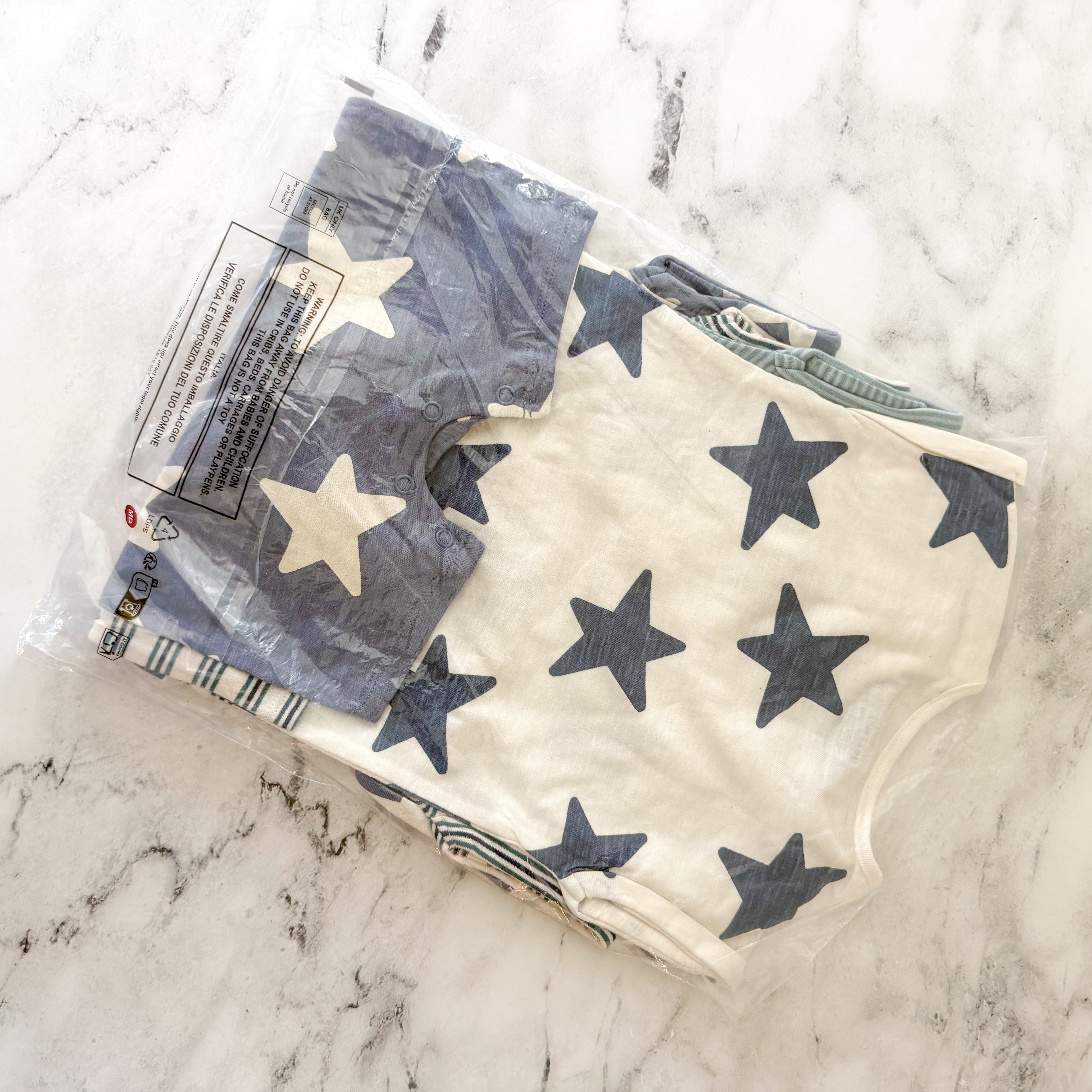 Next Baby Teal Blue Jersey Baby Rompers Multi Pack x4 | 6-9m