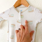 Cloud Island Cream Snails Long Sleeve 2-Way Zipper Footed Sleeper | 0-3m