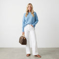 Vince Camuto Dolman Sleeve Crewneck Sweater In Blue Heather | XS