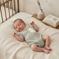 Unbranded Sage & Cream Striped Waffle Knit Baby Bodysuit | 0-3m