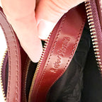 & Other Stories Sleek Leather Shoulder Bag in Burgundy Oxblood