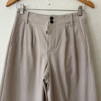 Madewell The Petite Brushed Twill Harlow Wide-Leg Trouser in Dark Oat Mélange | 0P