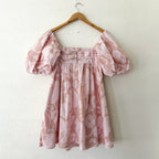 J.Crew Collection Pink Floral Puff-Sleeve Mini Dress in Windswept Floral | 00