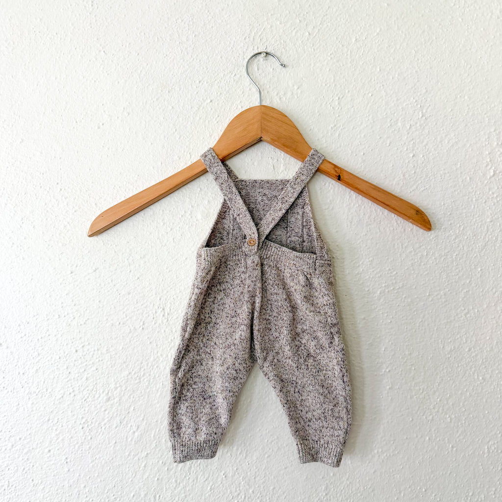 Zara Heather Neutral Brown Marl Sweater Jumper/Overalls | 0-3m
