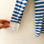 J.Crew Striped Long Sleeve Tee in Sunwashed Sea Blue White | XXS