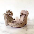 Stuart Weitzman Women's Alexis Braided Espadrille Wedge Sandals in Natural | 6.5