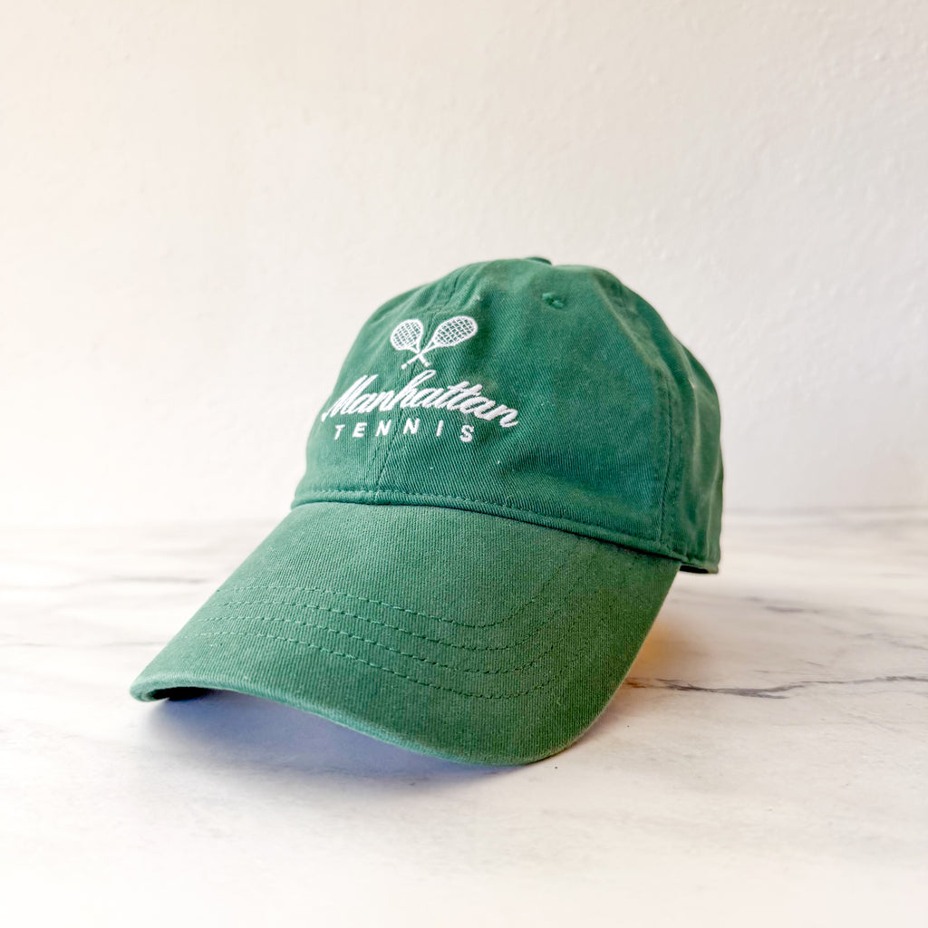 Abercrombie & Fitch Embroidered Manhattan Tennis Cotton Baseball Cap | Green