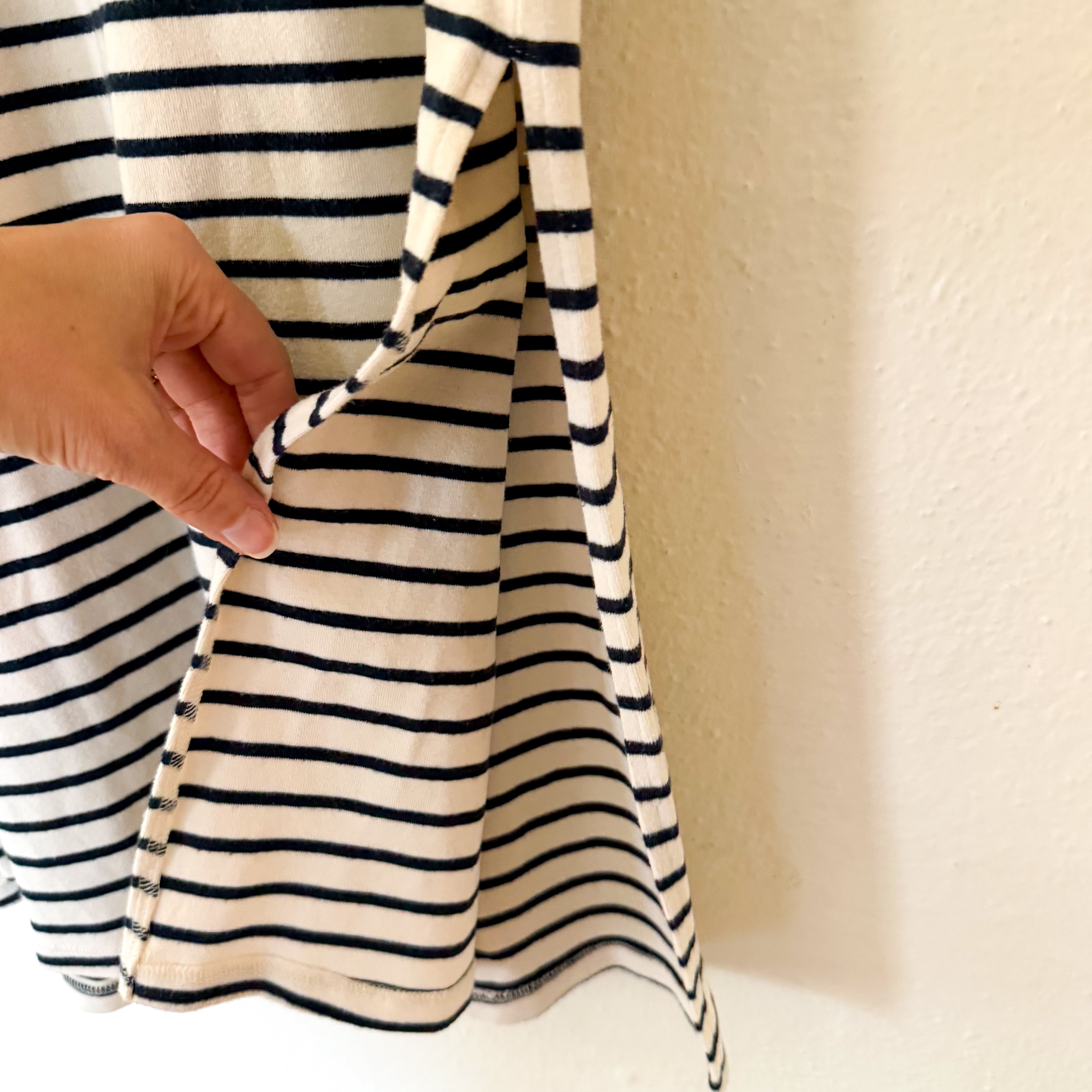 Pomander Place Navy Stripe Gio 3/4 Sleeve Jersey Maxi Dress | XS