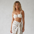 H&M Cream Textured V-Notch Bandeau Bikini Top | 0