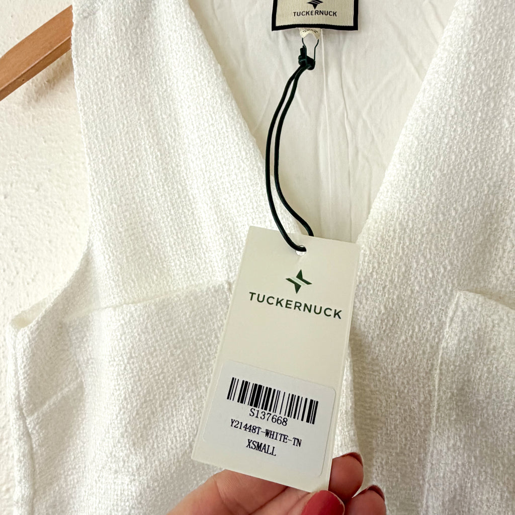 Tuckernuck White Textured Myla Romper | XS