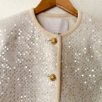 Studio by Charlotte England Mayfair Bouclé Tweed Sequin Lady Jacket in Chantilly | XS/S