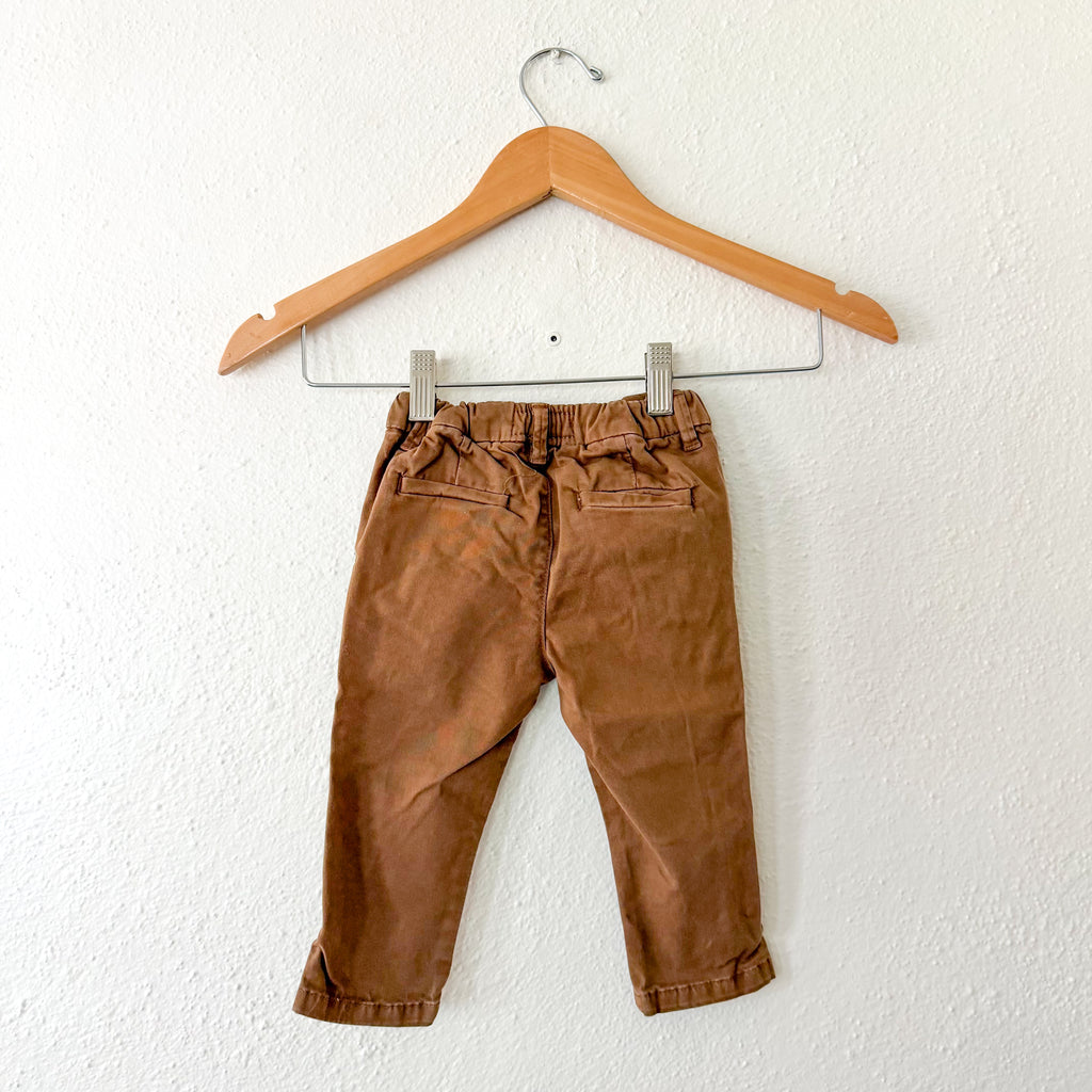 Next Clothing Brown Stretch Chino Trousers in Ginger Tan | 6-9m
