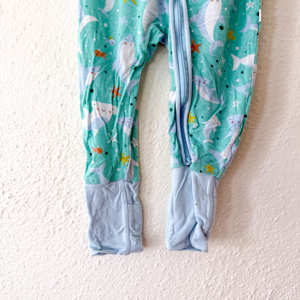 Little Sleepies Ocean Animals Long Sleeve Fold Over Foot Sleeper | 3-6m