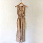 Universal Thread Linen Blend Jumpsuit in Tan | XS