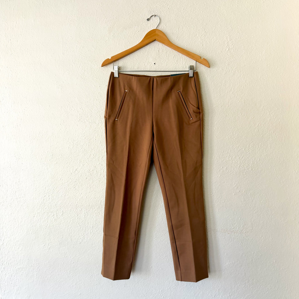 Chico's Caramel So Slimming 360 Petite Juliet Trim Detail Ankle Slim Leg Pant | 00P