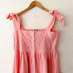 Juliet Dunn London Pink Floral Embroidered Cotton Midi Dress | 1
