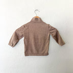 Next Clothing Taupe Quarter Zip Cotton Sweatshirt | sz 18-24m