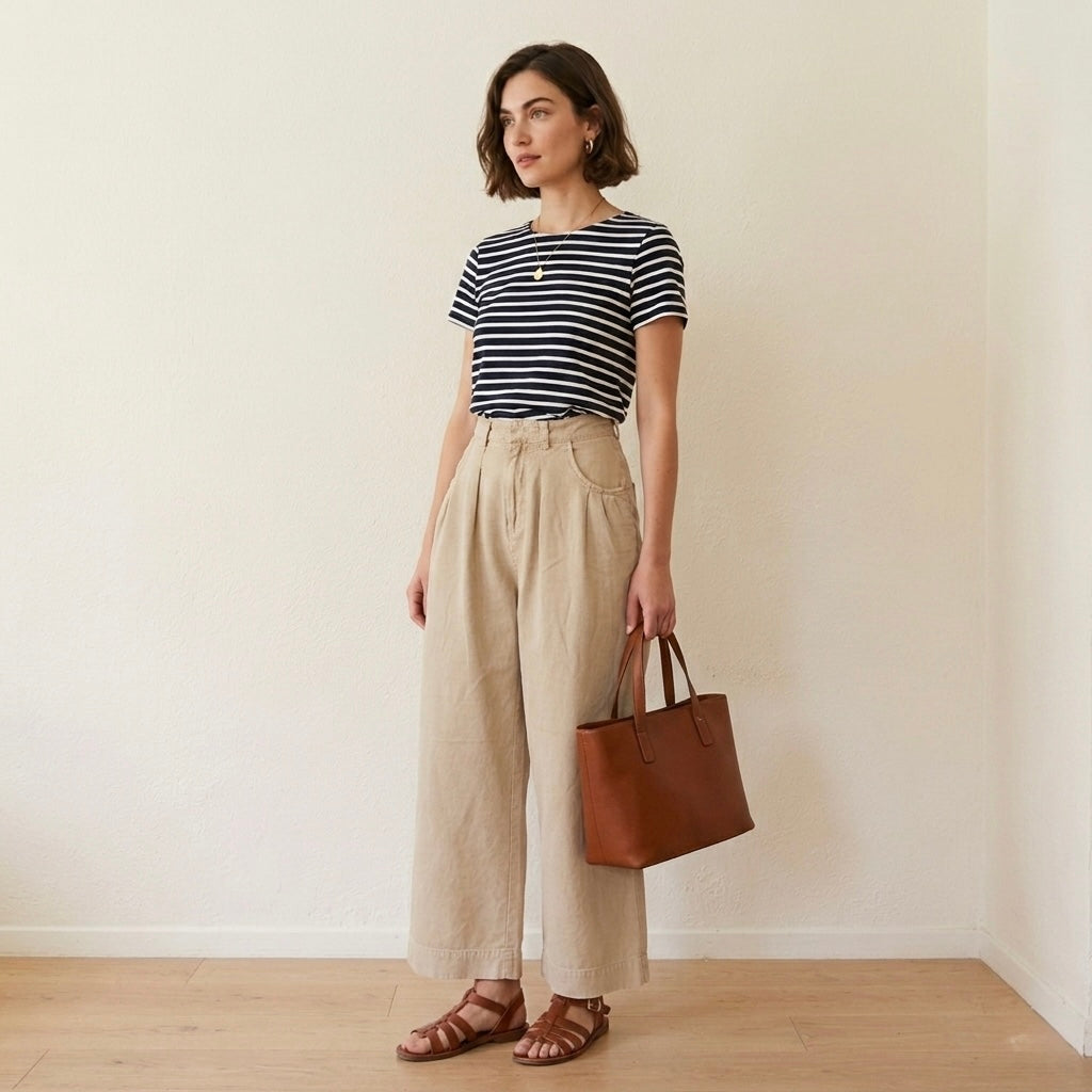 Free People Sweet Talk Linen Blend Wide Leg Cropped Chino Pants in Croissant Beige | 0