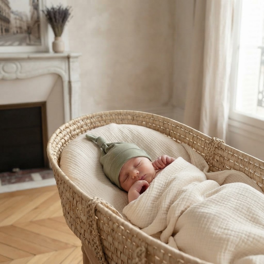 Caden Lane Sage Green Bamboo Knotted Beanie Hat | 0-3m