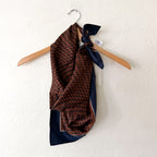 Madewell 100% Silk Bandana in Rich Brown Houndstooth