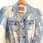 Retrofete Lema Denim Long Sleeve Belted Dress in Stone Bleach | XS
