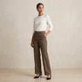 & Other Stories Straight Tailored Wool Blend Trouser in Mole Brown | 0