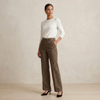 & Other Stories Straight Tailored Wool Blend Trouser in Mole Brown | 0
