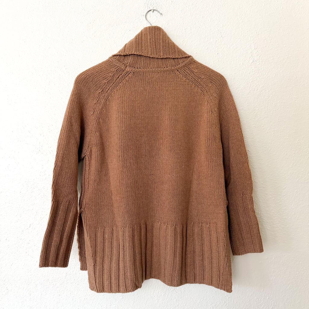 Reiss Eve Wool Cashmere Blend Roll Neck Sweater in Camel | XS