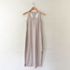 Vuori Halo Racerback Shelf Bra Midi Tank Dress in Ecru Tan | S