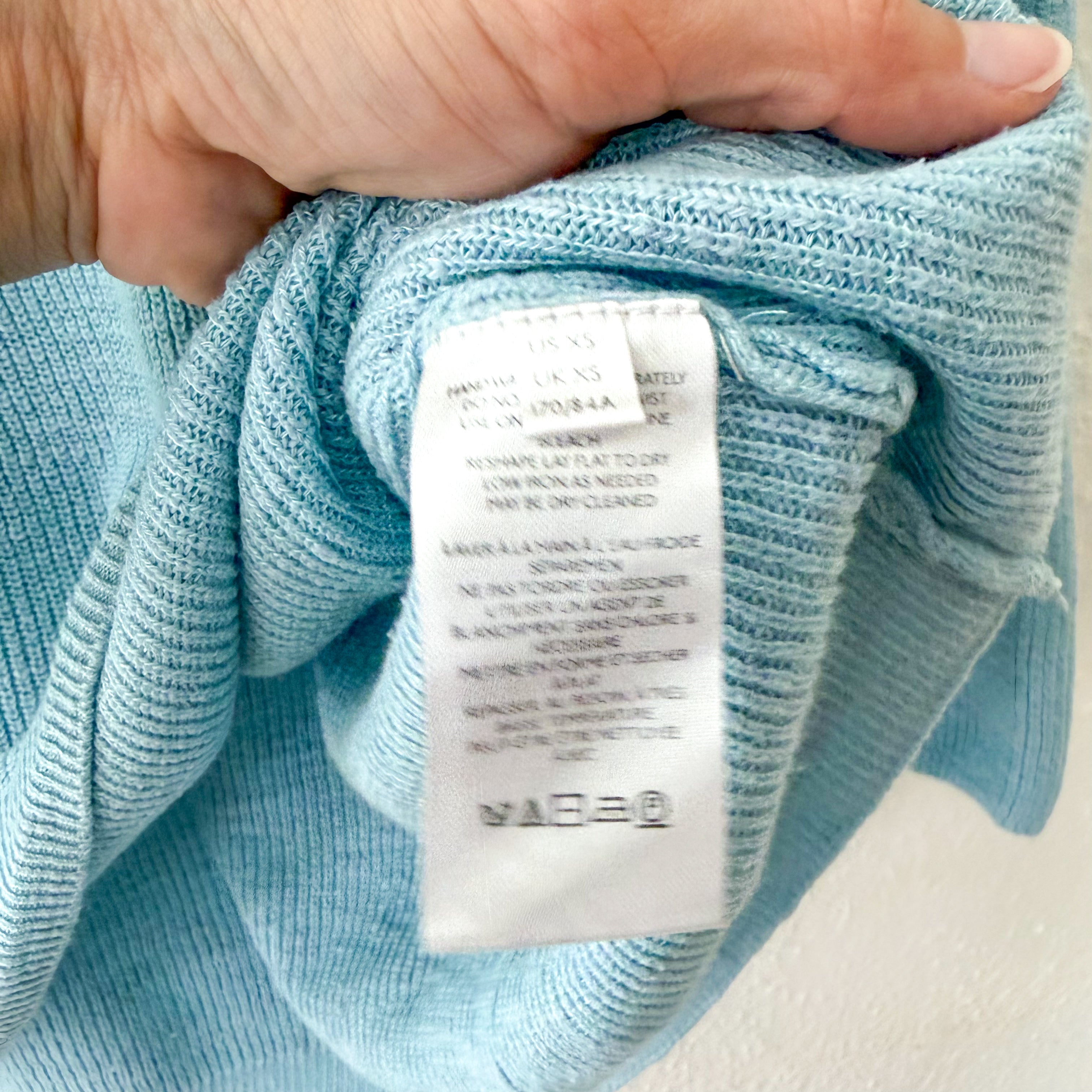 Free People Beach Turquoise Crewneck Open Weave Pullover Sweater | XS