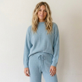 Free People Beach Turquoise Crewneck Open Weave Pullover Sweater | XS