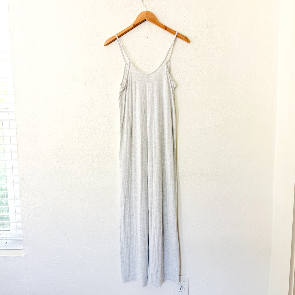 Old Navy Sunday Sleep Knit Jersey Jumpsuit in Light Heather Grey | XS