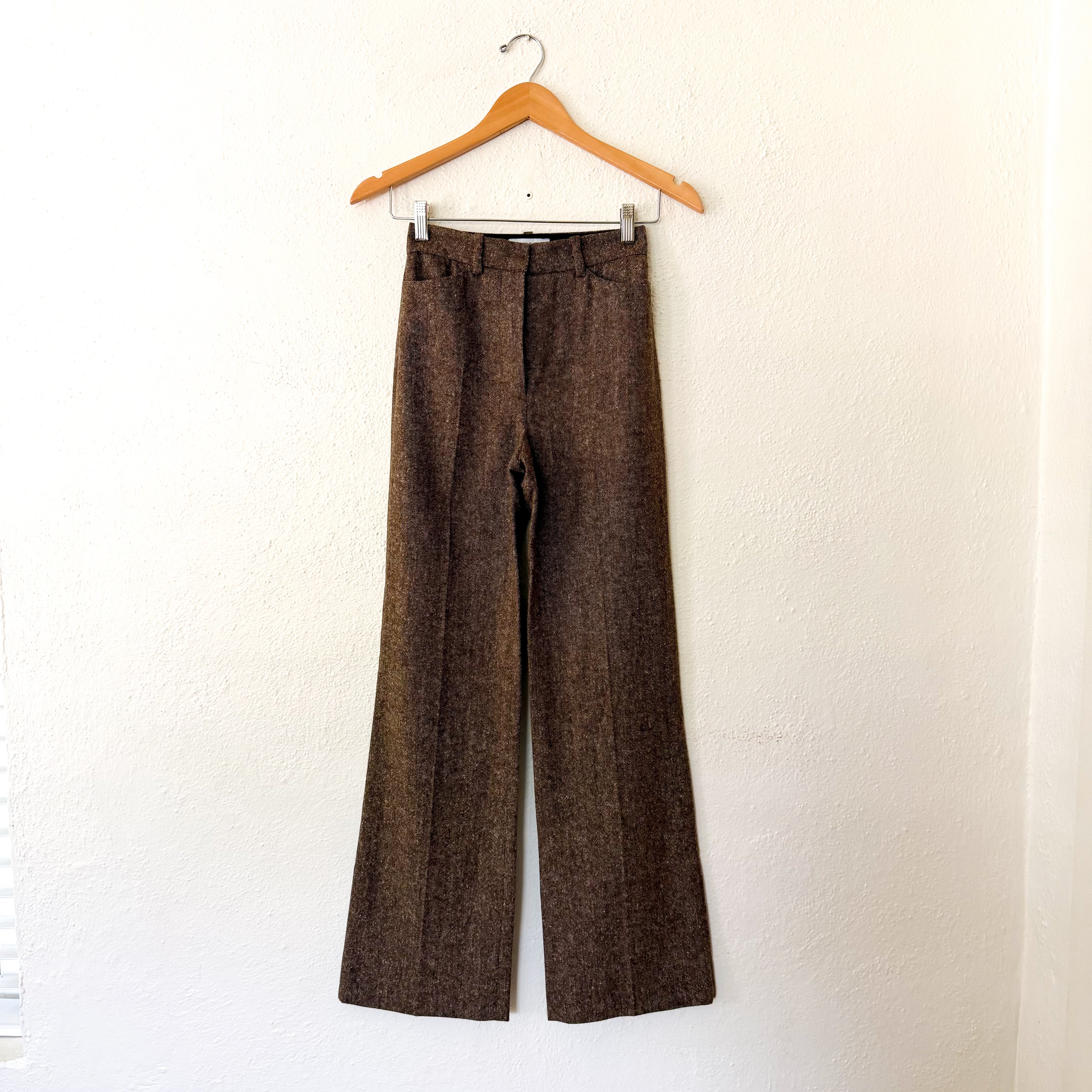 & Other Stories Straight Tailored Wool Blend Trouser in Mole Brown | 0
