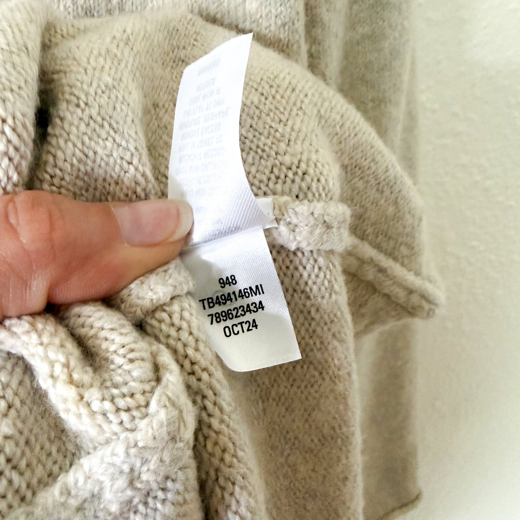 Treasure & Bond Open Front Long Duster Cardigan in Beige Oatmeal | XXS