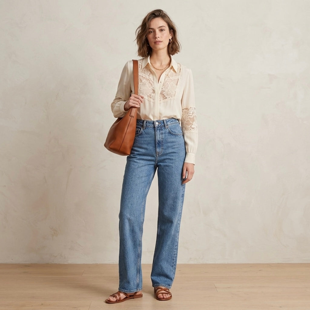 & Other Stories "Favourite Cut" Straight Leg Medium Wash Denim | 24