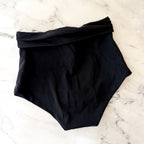Mara Hoffman Black Jay High-Rise Tie Bikini Bottoms | XS